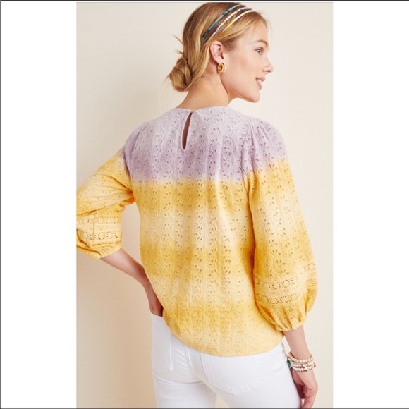 Anthropologie Daybreak Eyelet Peasant Blouse - Picture 4 of 11